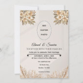 Boho Wedding Invitation - Elegante rustikale Flora Einladung (Vorderseite)