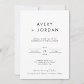 Boho Wedding Invite | Foto Modernes Minimalistisch Einladung (Vorderseite)