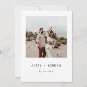 Boho Wedding Invite | Foto Modernes Minimalistisch Einladung (Rückseite)
