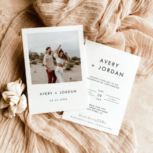 Boho Wedding Invite   Foto Modernes Minimalistisch Einladung