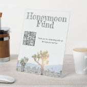 Boho Wedding Joshua Tree Honeymoon Fund QR Code Sockelschild (In SItu)