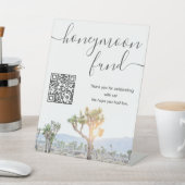 Boho Wedding Joshua Tree Honeymoon Fund QR Code Sockelschild (In SItu)