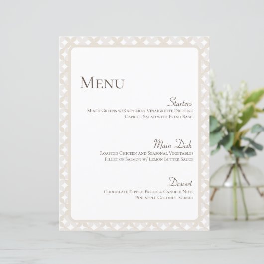 Boho Wedding Menu Card 8 1/2" X 11" (Stehend Vorderseite)