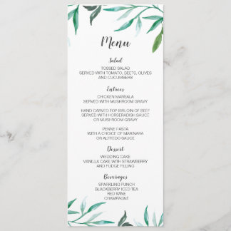 Boho Wedding Menu Card auf zwei Seiten Menükarte