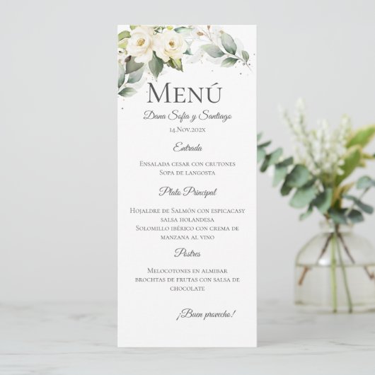 Boho Wedding Menükarte (Stehend Vorderseite)