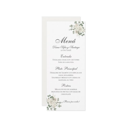 Boho Wedding Menükarte (Vorderseite/Rückseite Beispiel)