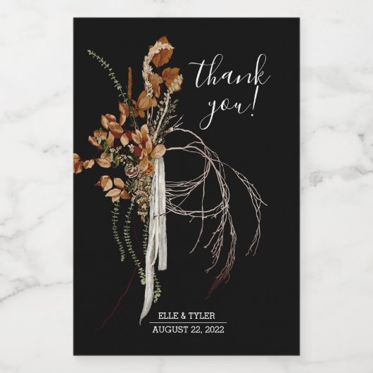 Boho Wedding Mini Wein Flasche Etikett (Einzelnes Label)