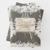 Boho Wedding Mocha Brautparty Flora Geschenkpapier Set (Beispiel)