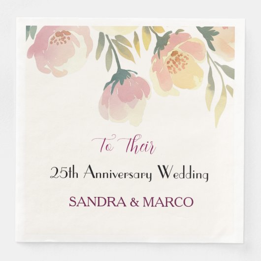 Boho Wedding Napkin Vintag Blumenstrauß Serviette (Vorderseite)