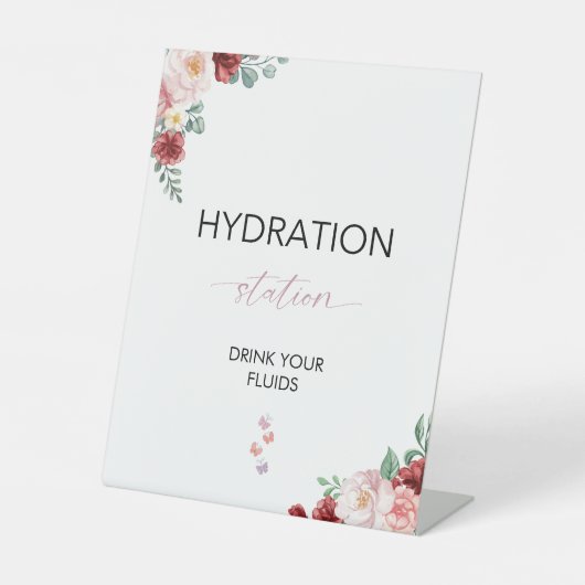 Boho Wedding Nurse Hydration Station Drink Sockelschild (Vorderseite)