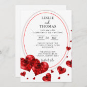 Boho Wedding, Pampas Gras Set, Moderne Hochzeit Einladung (Vorne/Hinten)