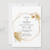 Boho Wedding, Pampas Gras Set, Moderne Hochzeit Einladung (Vorderseite)