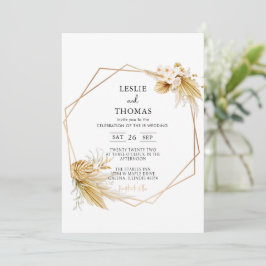 Boho Wedding, Pampas Gras Set, Moderne Hochzeit Einladung