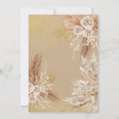 Boho Wedding Pampas Grass Blume neutral Einladung (Rückseite)