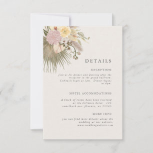 Boho Wedding Pampas Grass Palm Info Einladung