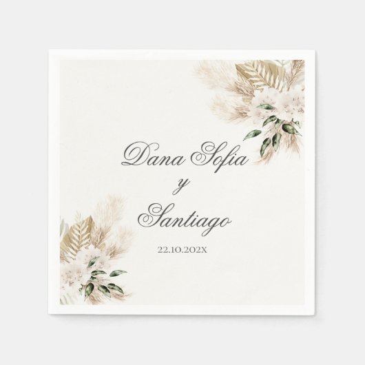 Boho Wedding Paper Napkin Serviette (Vorderseite)