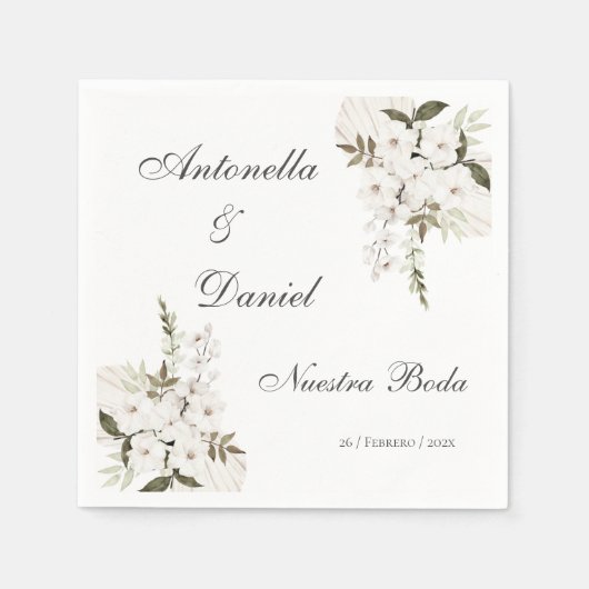 Boho Wedding Paper Napkin Serviette (Vorderseite)