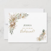 Boho Wedding Party Werden Sie mein Vorschlag Mitteilungskarte (Vorderseite)