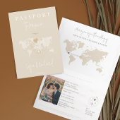 Boho Wedding Passport Blush Weltkarte Einladung