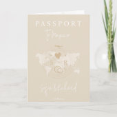Boho Wedding Passport Blush Weltkarte Einladung (Vorderseite)