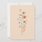 Boho Wedding Peach Florals Blume Einladung (Rückseite)
