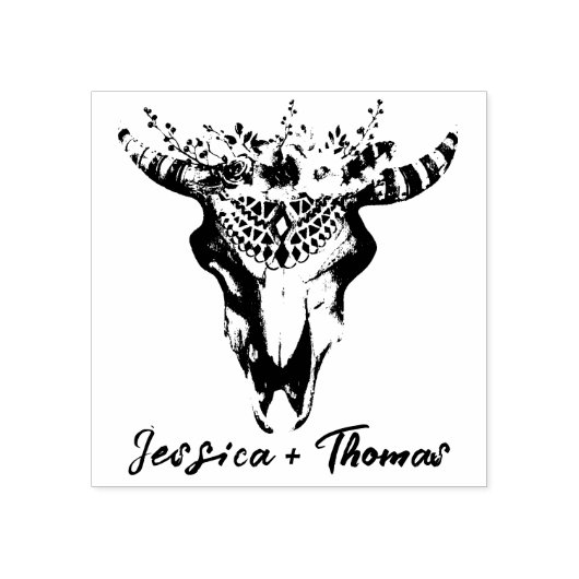 Boho Wedding Personalisiert Gummistempel (Prägung)