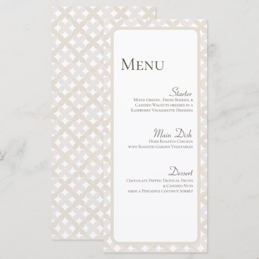 Boho Wedding Personalisiert Plate Menu Cards Menükarte (Vorne/Hinten)