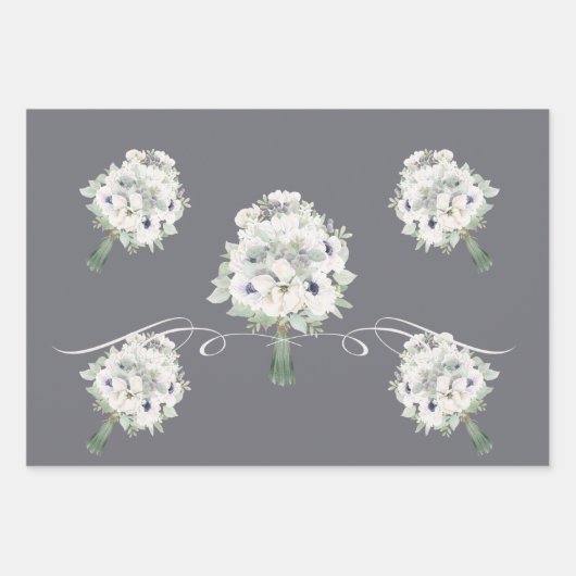 Boho Wedding Pflaume Brautparty Geschenkpapier Set (Vorderseite 2)