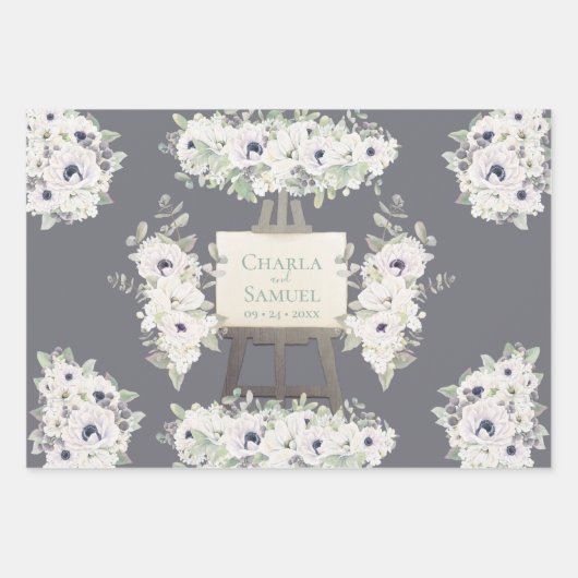 Boho Wedding Pflaume Brautparty Geschenkpapier Set (Vorderseite)