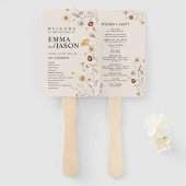Boho Wedding Programm Fan, Zeremonie Programm flor Fächer (Vorne und Hinten)