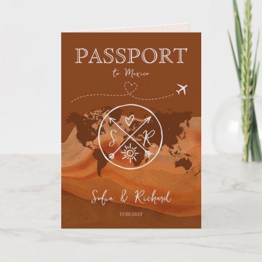 Boho Wedding Reisepass Karte (Vorderseite)