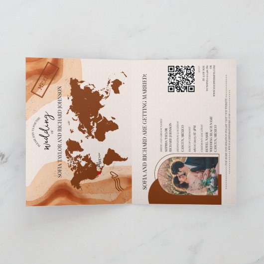 Boho Wedding Reisepass Karte (Innenseite)