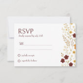 Boho Wedding Response Card für Herbst-Wildblumen RSVP Karte (Vorderseite)