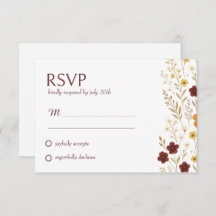 Boho Wedding Response Card für Herbst-Wildblumen