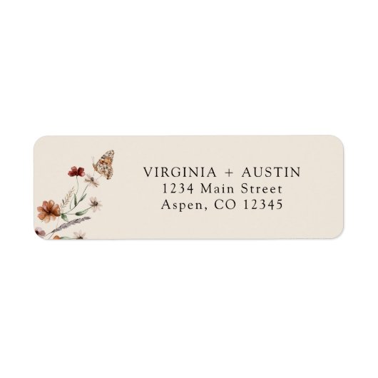 Boho Wedding Return Address Label (Vorne)