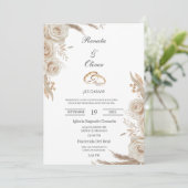 Boho wedding ring Spanish Wedding Invitation Einladung (Stehend Vorderseite)