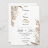 Boho wedding ring Spanish Wedding Invitation Einladung (Vorne/Hinten)