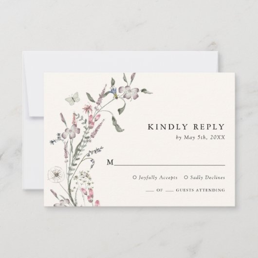 Boho Wedding RSVP Card (Vorderseite)
