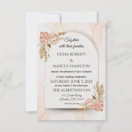 Boho Wedding RSVP Card - Elegante, rustikale Blüte