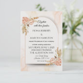 Boho Wedding RSVP Card - Elegante, rustikale Blüte Karte (Stehend Vorderseite)