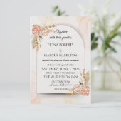 Boho Wedding RSVP Card - Elegante, rustikale Blüte Karte (Stehend Vorderseite)
