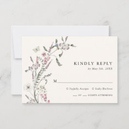 Boho Wedding RSVP Card Karte