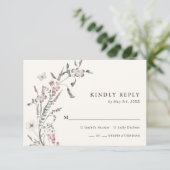 Boho Wedding RSVP Card Karte (Stehend Vorderseite)