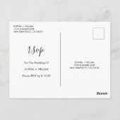 Boho Wedding RSVP Card, Optionen zum Essen Postkarte (Rückseite)