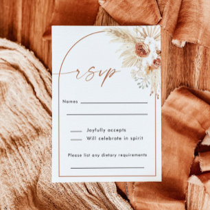Boho Wedding RSVP Card Vertikale Antwortkarte Dankeskarte