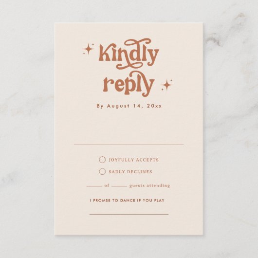 Boho Wedding RSVP Cards Begleitkarte (Vorderseite)