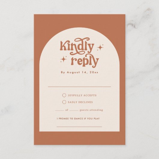 Boho Wedding RSVP Cards Begleitkarte (Vorderseite)