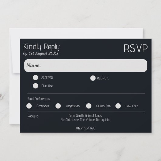 Boho Wedding RSVP Einladung (Rückseite)