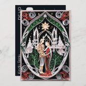 Boho Wedding RSVP Einladung (Vorne/Hinten)