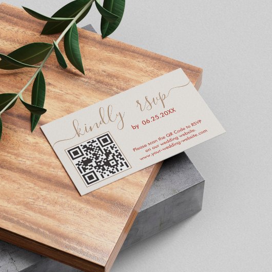 Boho Wedding RSVP Online Website mit QR Code Begleitkarte